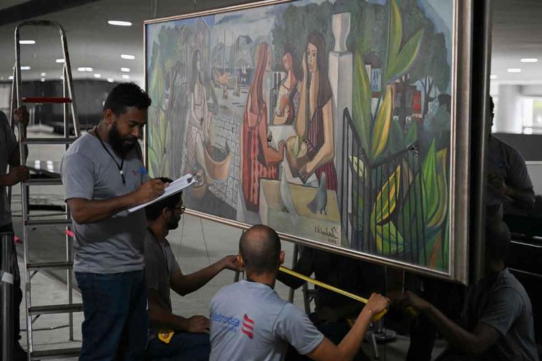 avaliao dos estragos nas obras de arte dos Palcios da Praa dos Trs Poderes e da Esplanada