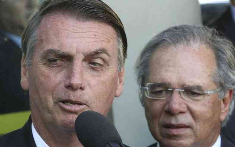 Presidente Bolsonaro e ministro da Economia, Paulo Guedes