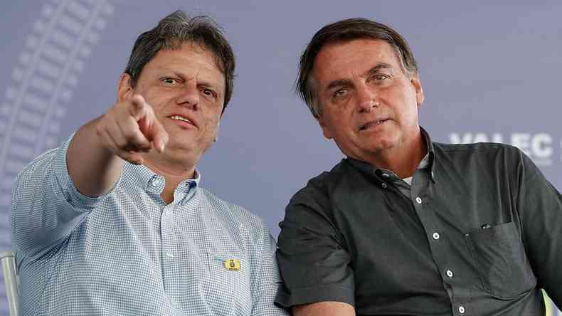 Tarcsio ao lado do ento presidente Bolsonaro