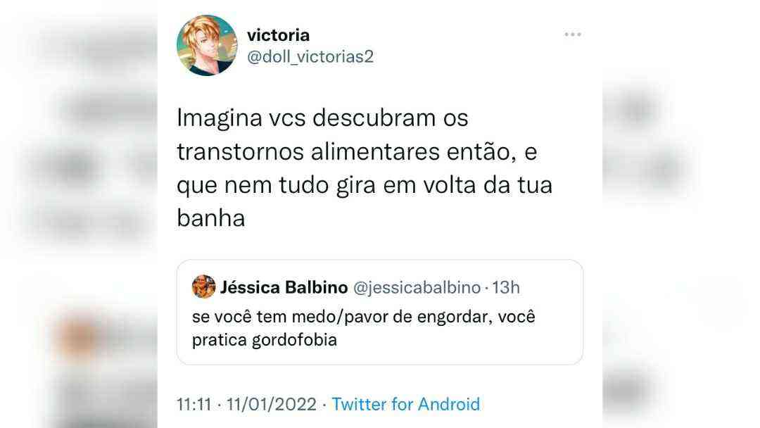 Se você tem medo de engordar, você é uma pessoa gordofóbica - Jéssica  Balbino - Estado de Minas