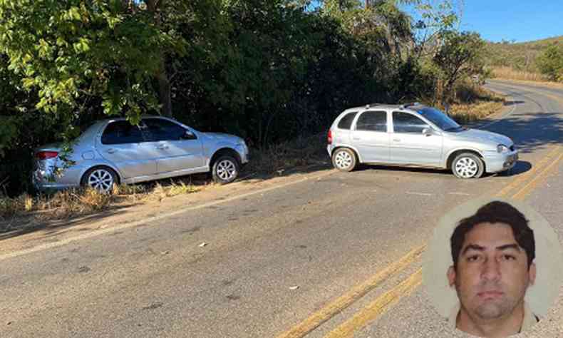 Dois carros batidos na rodovia