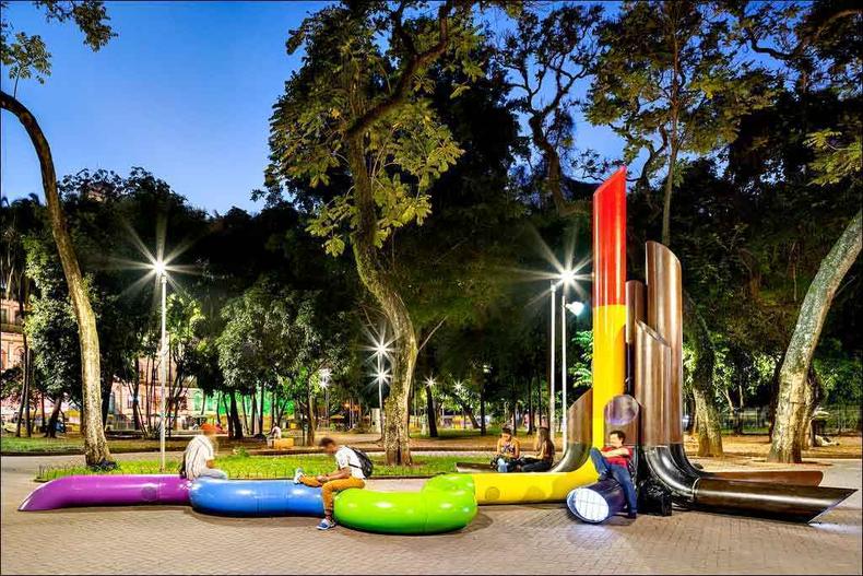 A instalação da Praça da República, em São Paulo, intitulada Meu coração bate como o seu(foto: Ana Mello) A instalação da Praça da República, em São Paulo, intitulada Meu coração bate como o seu(foto: Ana Mello)