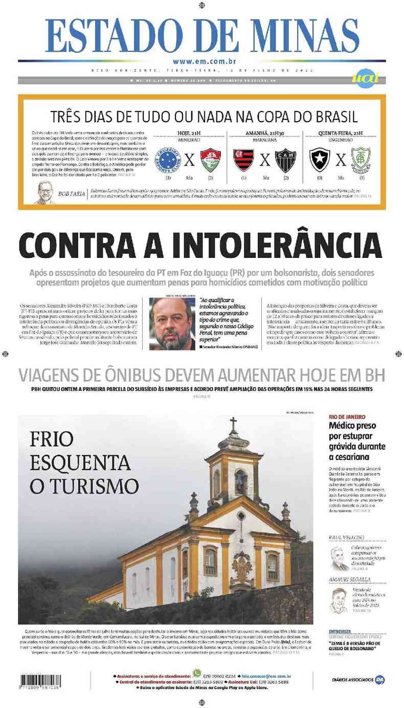 Confira A Capa Do Jornal Estado De Minas Do Dia 12072022 2575