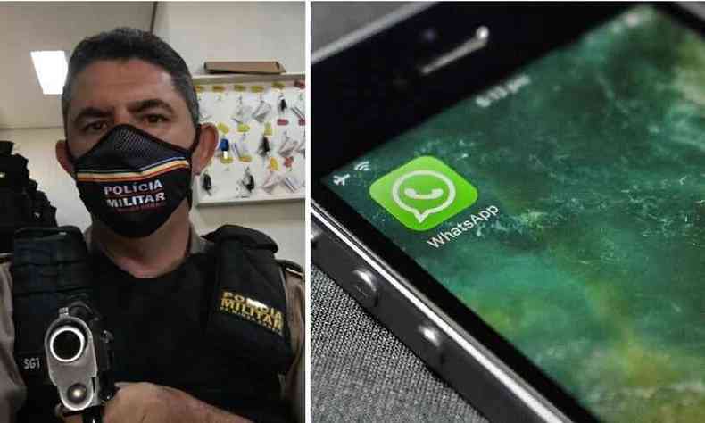 Sargento tira foto com arma e envia a golpista do WhatsApp como 'comprovante bancário'(foto: Reprodução e Pixabay)