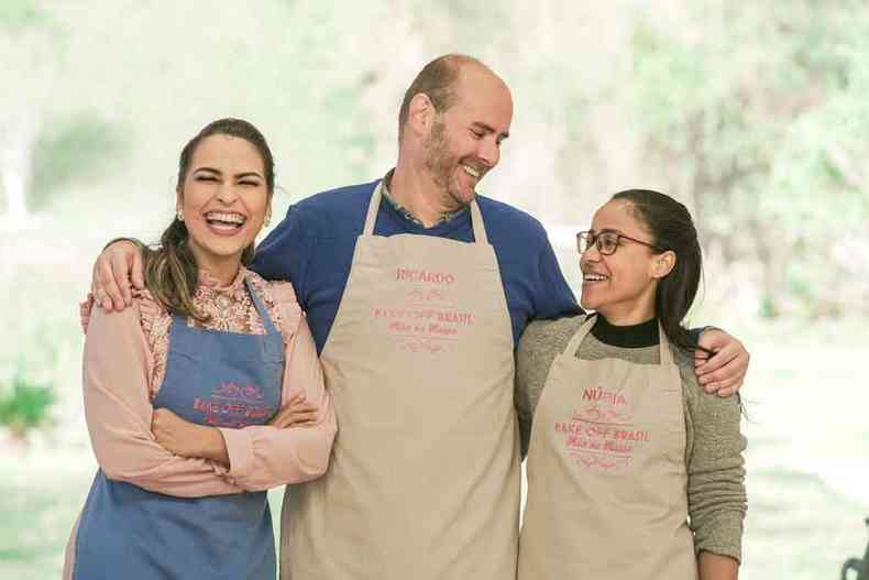 Nayane, Ricardo e Nbia disputam hoje a final do Bake off Brasil, no SBT/Alterosa (foto: Victor Silva/SBT)