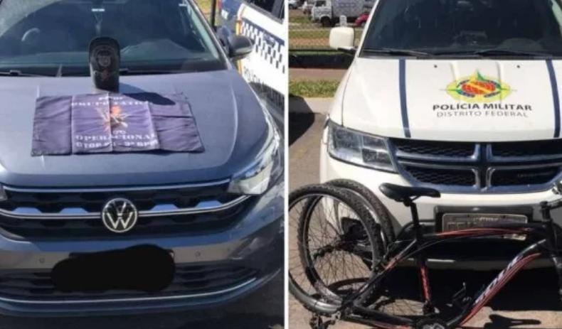 O resgate da vítima ocorreu nessa segunda-feira (22/5)(foto: PMDF/Divulgação) Imagem dos materiais recuperados na ação policial