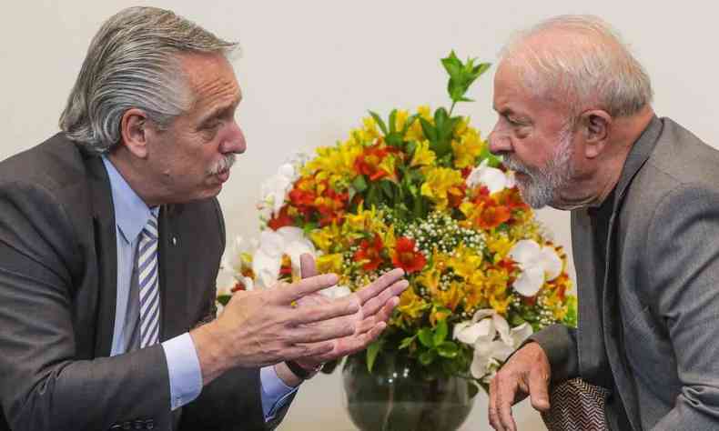 Alberto Fernndez, presidente argentino, e Lula, presidente do Brasil