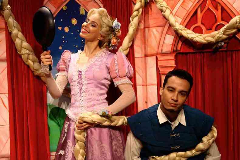 No dia 29, Rapunzel leva sua trana de 25 metros para o palco do Teatro Santo Agostinho(foto: Allan Calisto/divulgao)