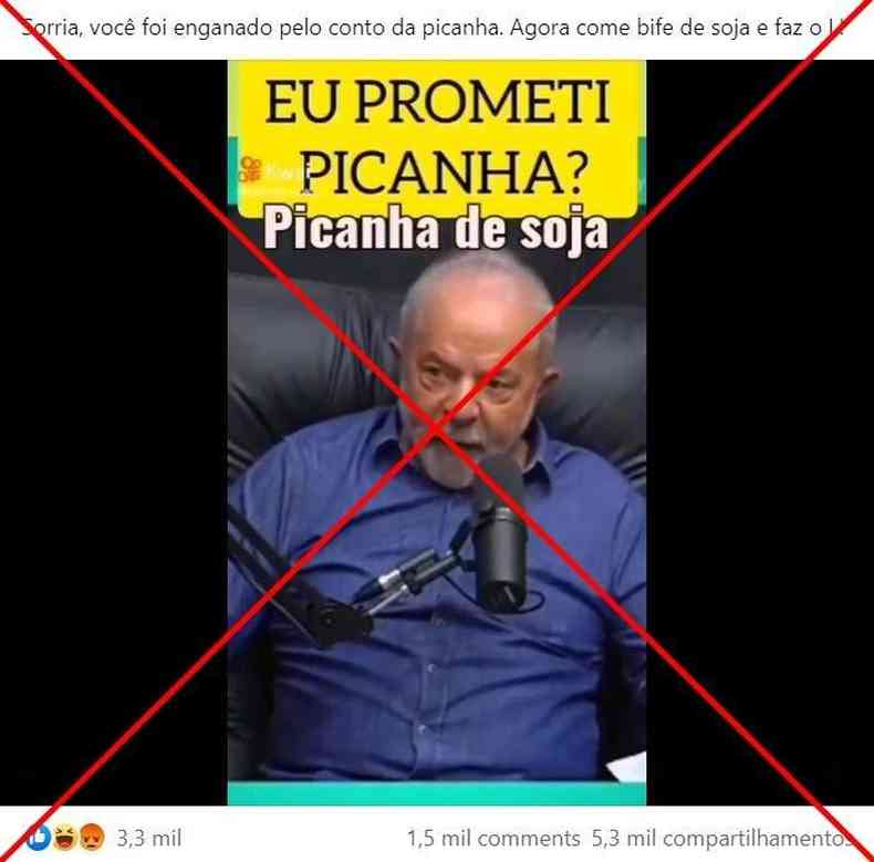 Captura de tela feita em 2 de dezembro de 2022 de uma publicao no Facebook