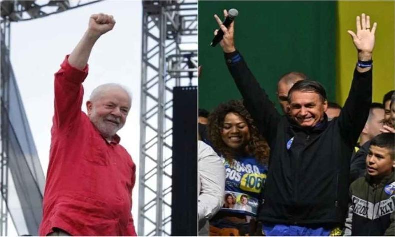 Lula  esquerda e Bolsonaro  direita 