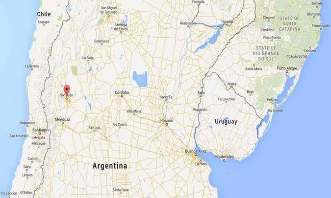 Al�m das prov�ncias argentinas, o tremor tamb�m foi sentido em grande parte do Chile(foto: Google/Reprodu��o)