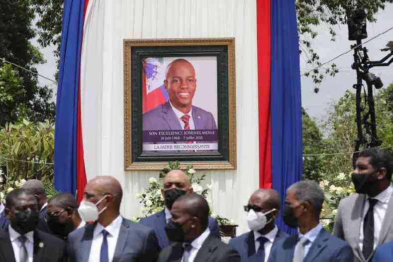 Cerimnia em homenagem a Jovenel Moise no Museu do Panteo Nacional em Porto Prncipe, no Haiti, em 20 de julho de 2021 ( AFP / Valerie Baeriswyl)