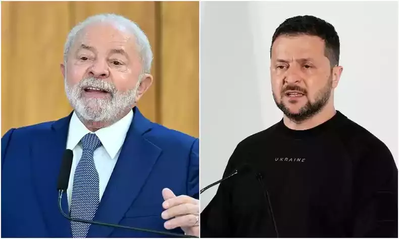 Lula e Zelensky não se encontraram durante cúpula de líderes mundiais. (foto: EVARISTO SA/AFP/LOUISE DELMOTTE/POOL) Lula e Zelensky