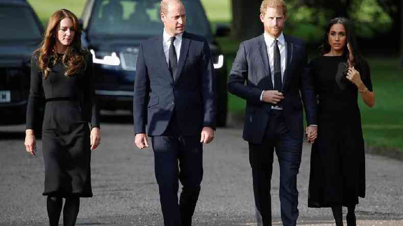 Catherine, William, Harry e Meghan