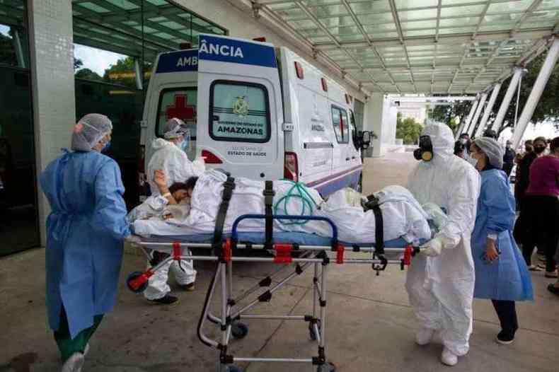 Em Manaus, ala inteira de hospital morreu sem oxignio nesta segunda semana de janeiro(foto: Michael DANTAS/AFP)