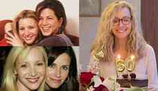 Friends: Jennifer Aniston e Courteney Cox celebram 60 anos de Lisa Kudrow