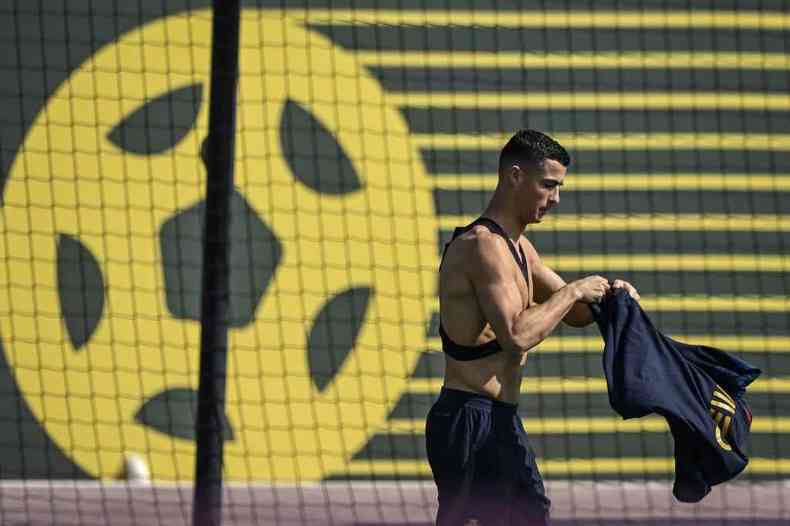 Cristiano Ronaldo em centro de treinamento em Doha, no Catar