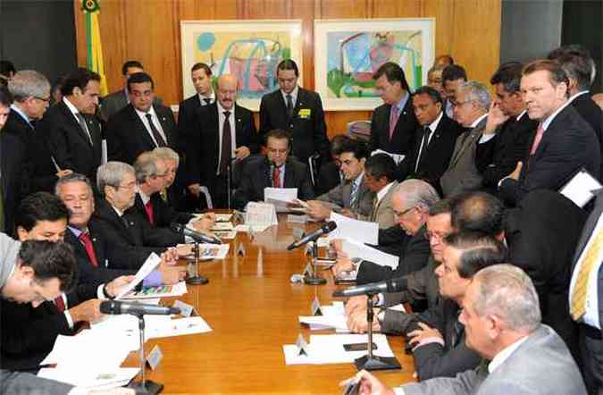 Reunio de lderes na Presidncia da Cmara, que passa a ter este ano 22 comisses permanentes(foto: Laycer Tomaz/Camara dos Deputados)