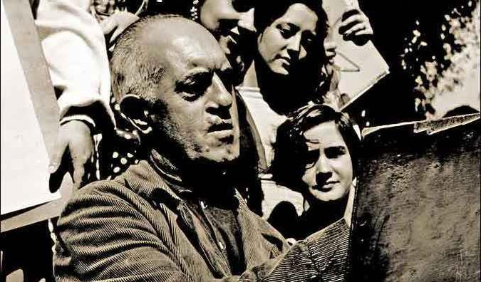 O pintor fluminense Alberto da Veiga Guignard, mestre de gerações de artistas plásticos, dá aula no Parque Municipal de Belo Horizonte(foto: Eugênio Silva/O Cruzeiro/Arquivo EM - 1956) O pintor fluminense Alberto da Veiga Guignard, mestre de gerações de artistas plásticos, dá aula no Parque Municipal de Belo Horizonte(foto: Eugênio Silva/O Cruzeiro/Arquivo EM - 1956)