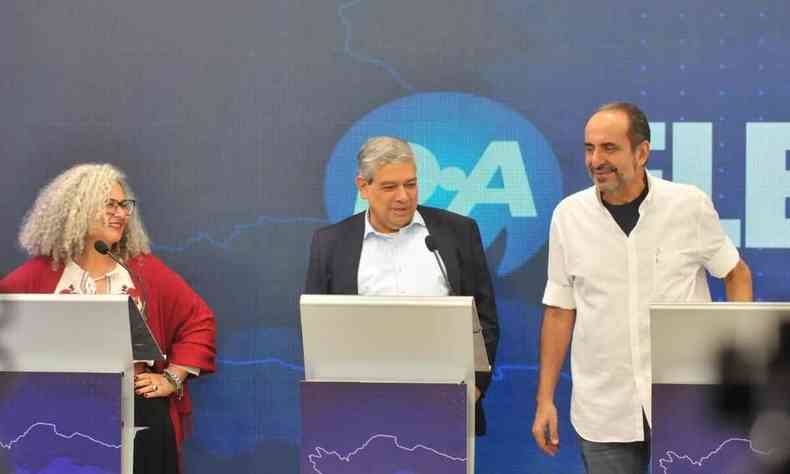 Lorene Figueiredo, Marcus Pestana e Alexandre Kalil no debate da TV Alterosa