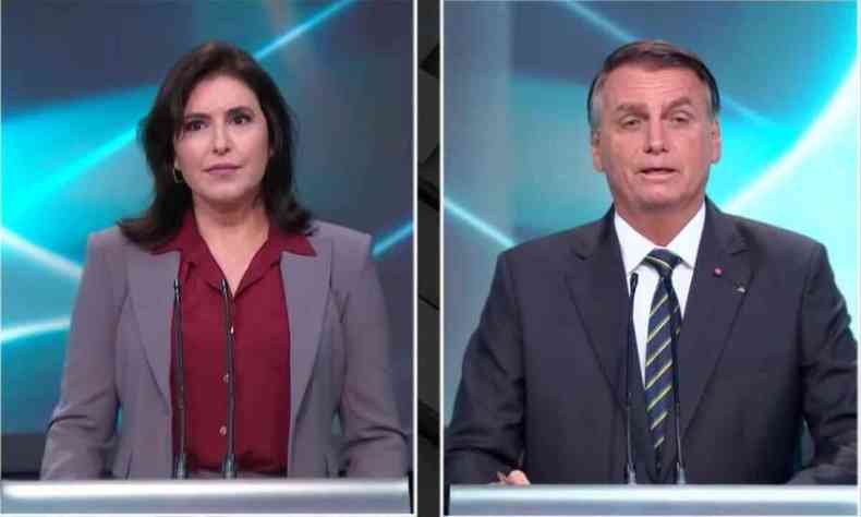 Simone Tebet e Jair Bolsonaro 