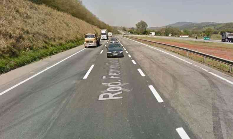 Trecho da BR-381, a Fernão Dias, em Campanha, no Sul de Minas(foto: Reprodução/Google Street View)