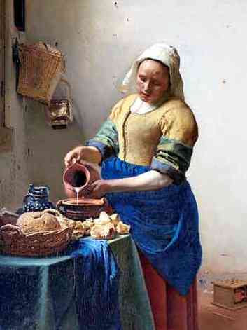 Reproduo da tela de Vermeer 'A leiteira'

