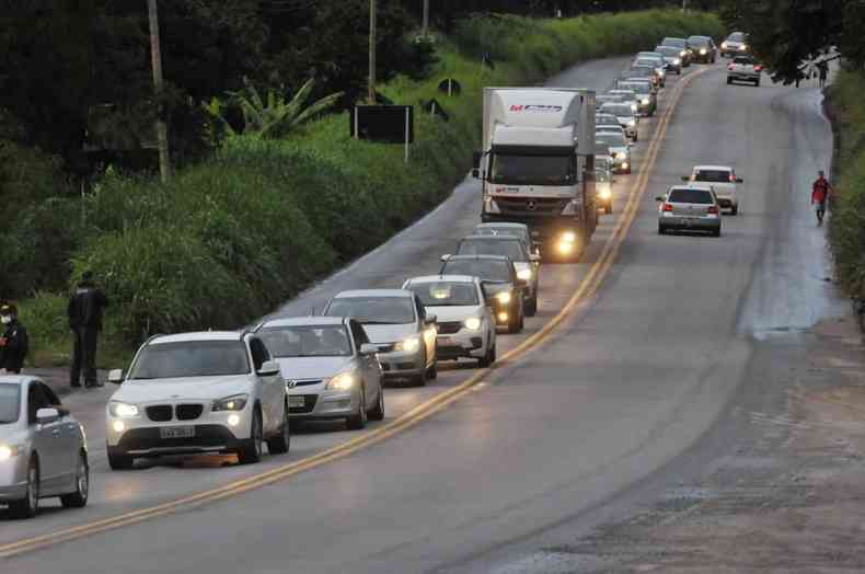 Movimento nas estradas na volta para BH ontem 