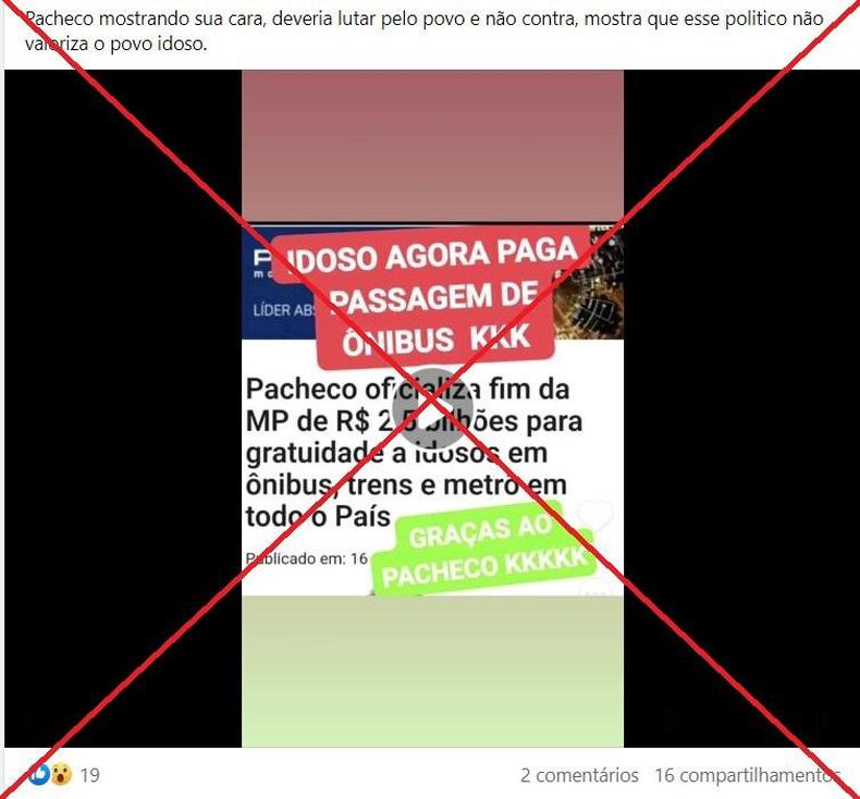 Captura de tela feita em 22 de fevereiro de 2023 de publicação no Facebook ( .) Captura de tela feita em 22 de fevereiro de 2023 de publicação no Facebook