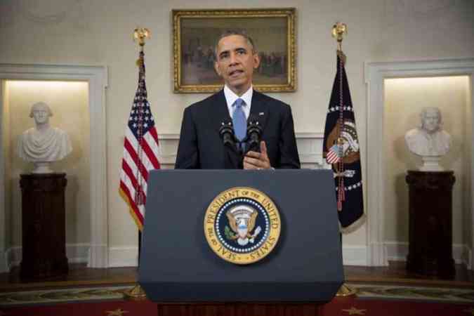 Obama faz pronunciamento em cadeia nacional para anunciar restabelecimento de relaes diplomticas com CubaDoug Mills/AFP