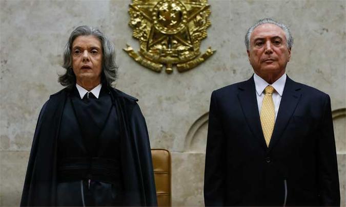 A ministra Cármen Lúcia assume interinamente, nesta sexta-feira, a Presidência da República, no lugar do presidente Michel Temer(foto: Beto Barata/PR) A ministra Cármen Lúcia assume interinamente, nesta sexta-feira, a Presidência da República, no lugar do presidente Michel Temer(foto: Beto Barata/PR)