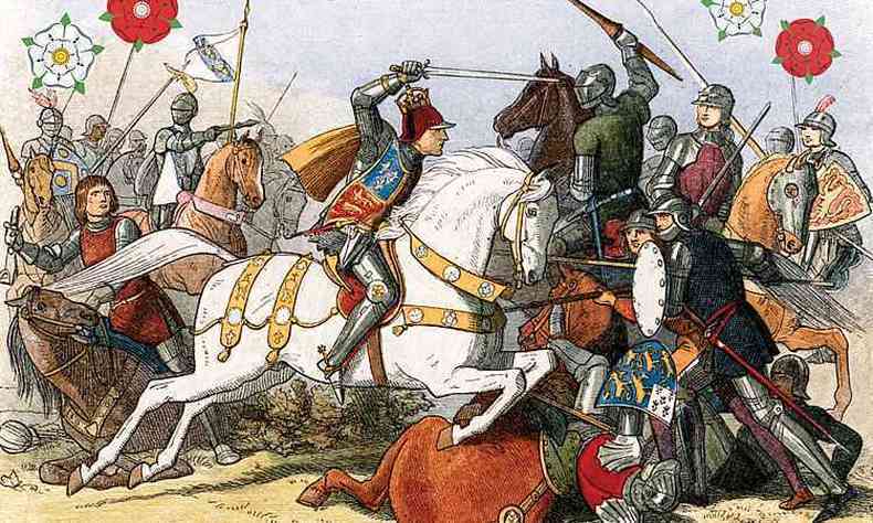 Guerra das Duas Rosas: confronto das dinastias York e Lancaster pela coroa britnica.