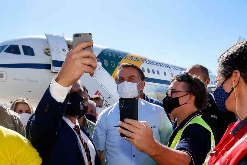 Passagem do presidente Jair Bolsonaro pelo aeroporto de Vitria(foto: Jlio Nascimento/PR)