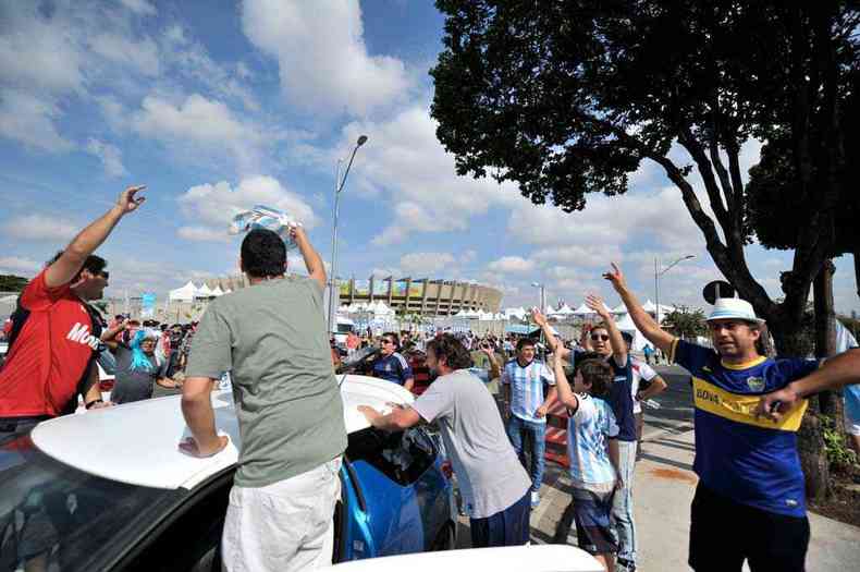 Mesmo com Messi e companhia atuando na capital mineira, a invaso argentina, ocorrida na Copa do Mundo de 2014, no deve se repetir, at pela crise no pas vizinho(foto: Alexandre Guzanshe/EM/D.A Press - 20/6/14)