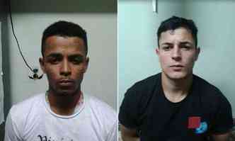 Diego Henrique da Silva Dutra (dir) e Igor Fbio Dutra de Souza (esq). Suspeitos foram apresentados pela Polcia Civil de Nova Lima nesta sexta-feira(foto: Polcia Civil/Divulgao)