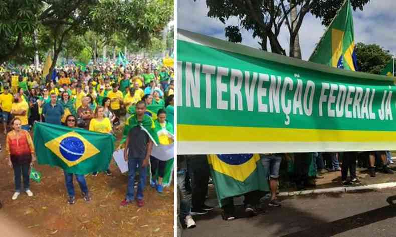 Manifestantes pedem a reeleio de Bolsonaro 