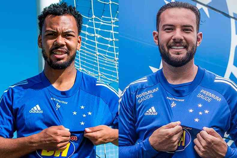 Claudinho e Giovanni ainda no emplacaram com a camisa do Cruzeiro(foto: Montagem com fotos de Gustavo Aleixo/Cruzeiro)