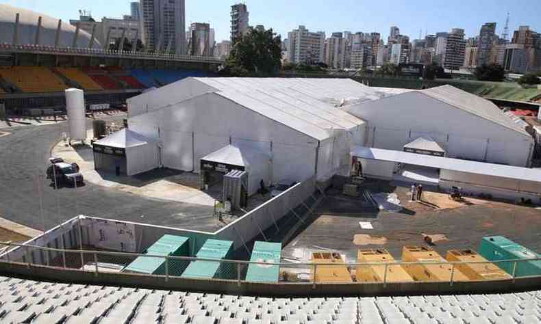 Hospital de campanha no Ibirapuera tem 268 leitos para pacientes com COVID-19, incluindo 28 de estabilizao(foto: Govesp/Divulgao)
