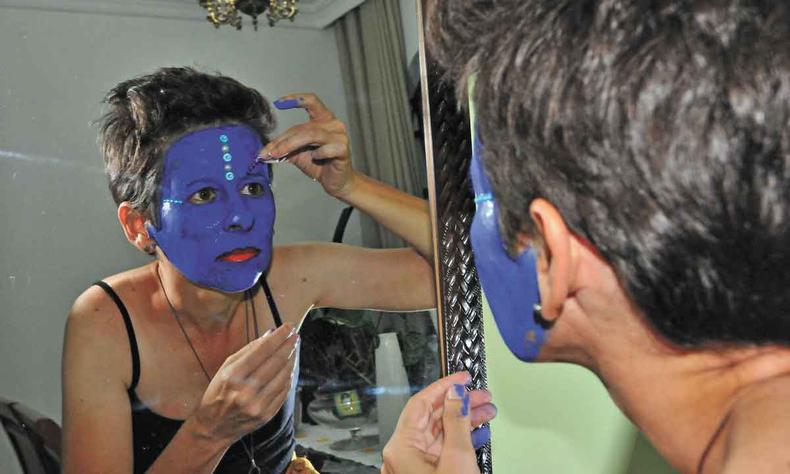 Andreza, coordenadora do bloco Pena de Pavo de Krishna