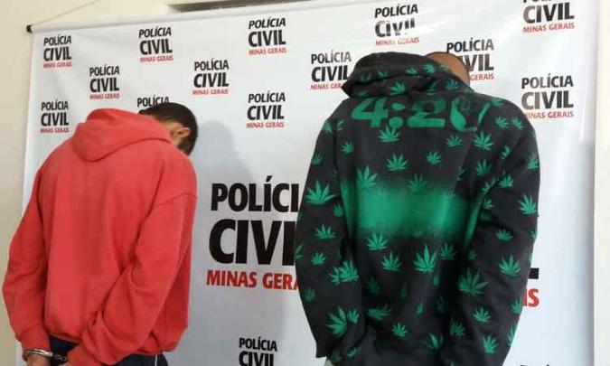 Os dois suspeitos do crime foram apresentados nesta terça-feira(foto: Polícia Civil / Divulgação) Os dois suspeitos do crime foram apresentados nesta terça-feira(foto: Polícia Civil / Divulgação)