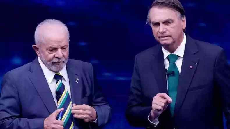 Lula e Bolsonaro em debate da Globo