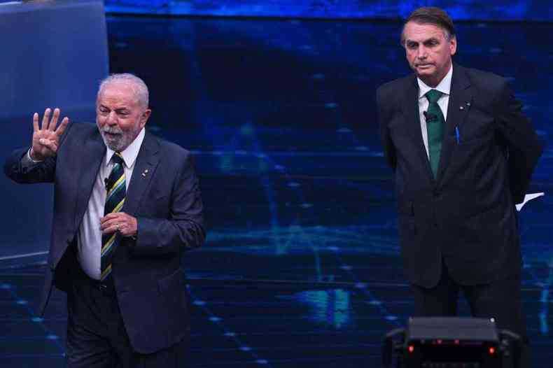 Lula e Bolsonaro em debate na TV
