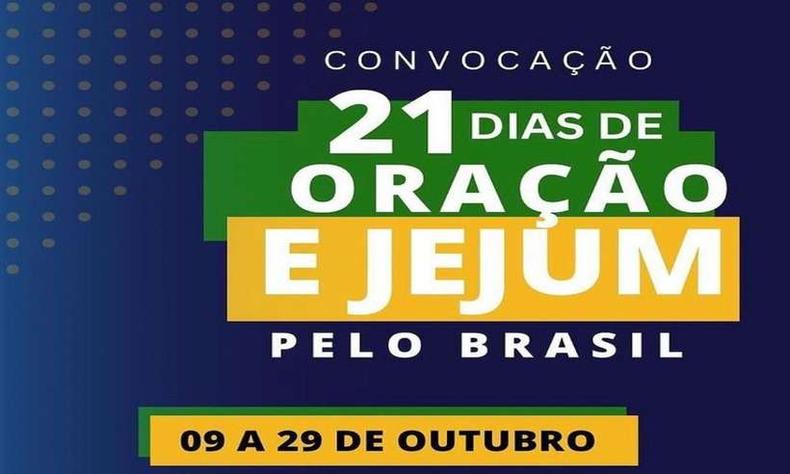 Reproduo da convocao para o jejum feita no Instagram da primeira-dama, Michelle Bolsonaro