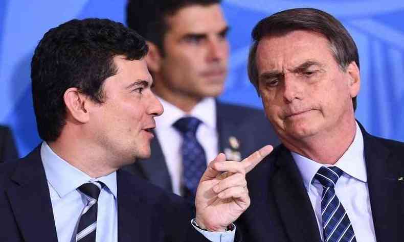 Ex-ministro da Justia Sergio Moro e o presidente Jair Bolsonaro(foto: Evaristo S/ AFP)