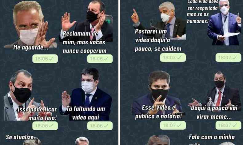 Senadores da CPI da COVID viram figurinhas e viralizam no WhatsApp - Politica - Estado de Minas