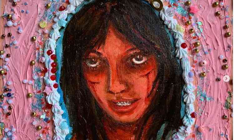 Rosto de mulher em pintura de Elvira Freitas Lira