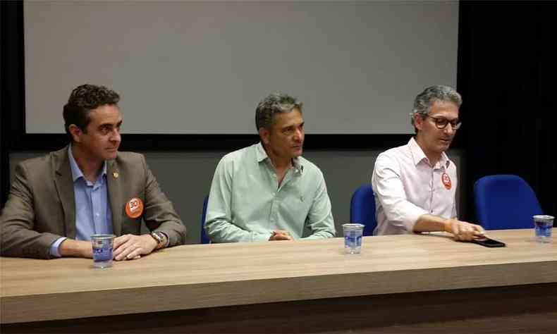 Zema se reuniu na manh desta quarta-feira com com representantes militares(foto: Paulo Filgueiras/EM/D.A Press)