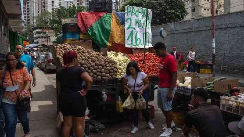 Mercado de rua em Caracas