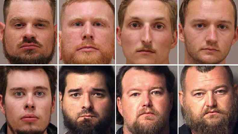 Os oito principais suspeitos(foto: Antrim County Sheriffs Office)