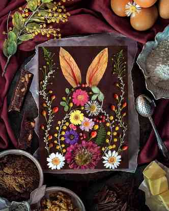 brownie decoracao flores coelho suspiro